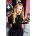 B.Nosy Girls dress with printed layer netting Black Y109-5800
